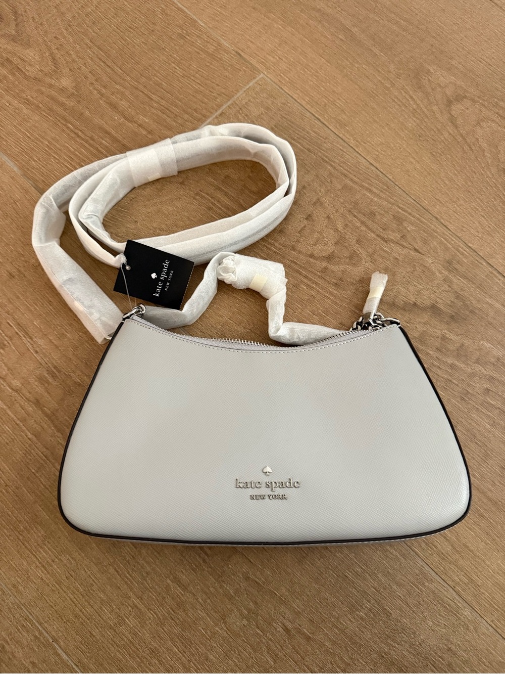 Kate Spade Grey Saffiano Crossbody Bag
